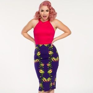 Deadly dames Venus flytrap pencil skirt